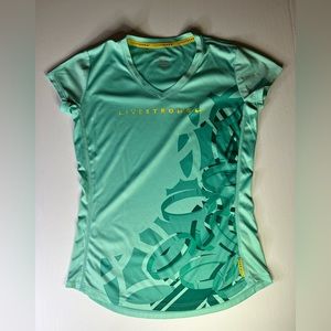 Nike Pro Dri-Fit Live Strong V-Neck Athletic Shirt Women's‎ Size M Green RARE